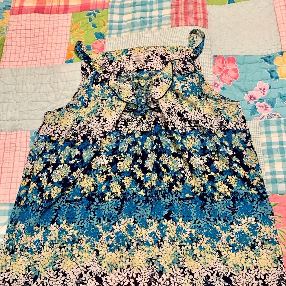 Avenue Plus Size Blue and White Floral Tank Top Sleeveless Blouse Size 18/20